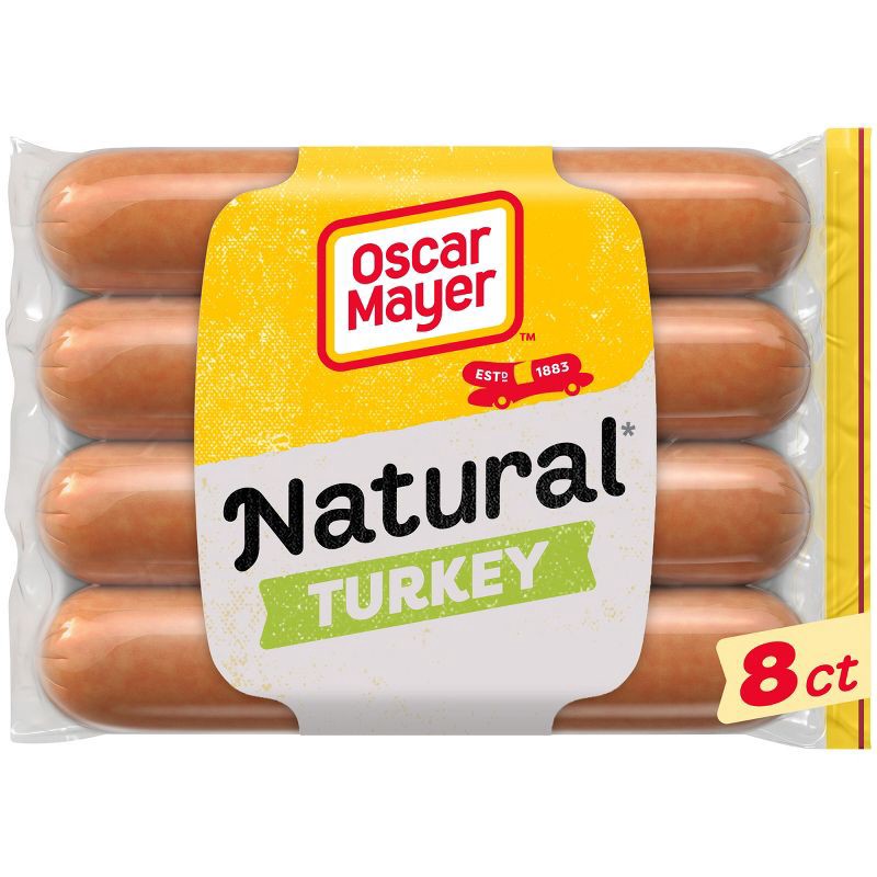 slide 1 of 9, Oscar Mayer Natural Uncured Turkey Franks Hot Dogs - 16oz/8ct, 8 ct; 16 oz