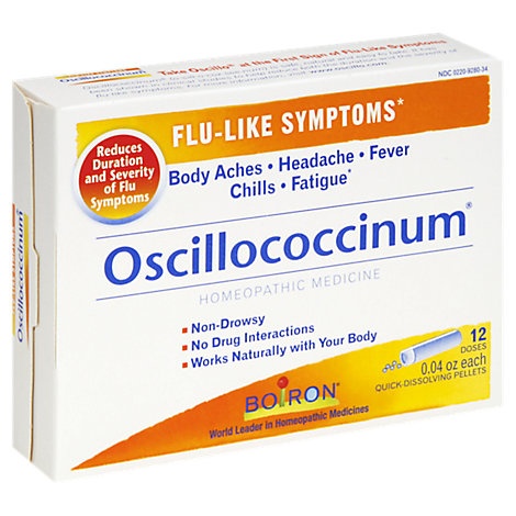 slide 1 of 1, Boiron Oscillococcinum Flu-Like Symptoms Quick-Dissolving Pellets, 12 ct