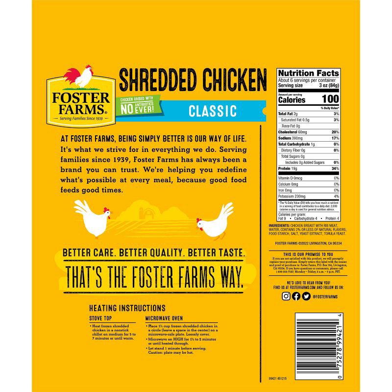 slide 6 of 6, Foster Farms Shredded Chicken Breast with Rib Meat - Frozen - 20oz, 20 oz