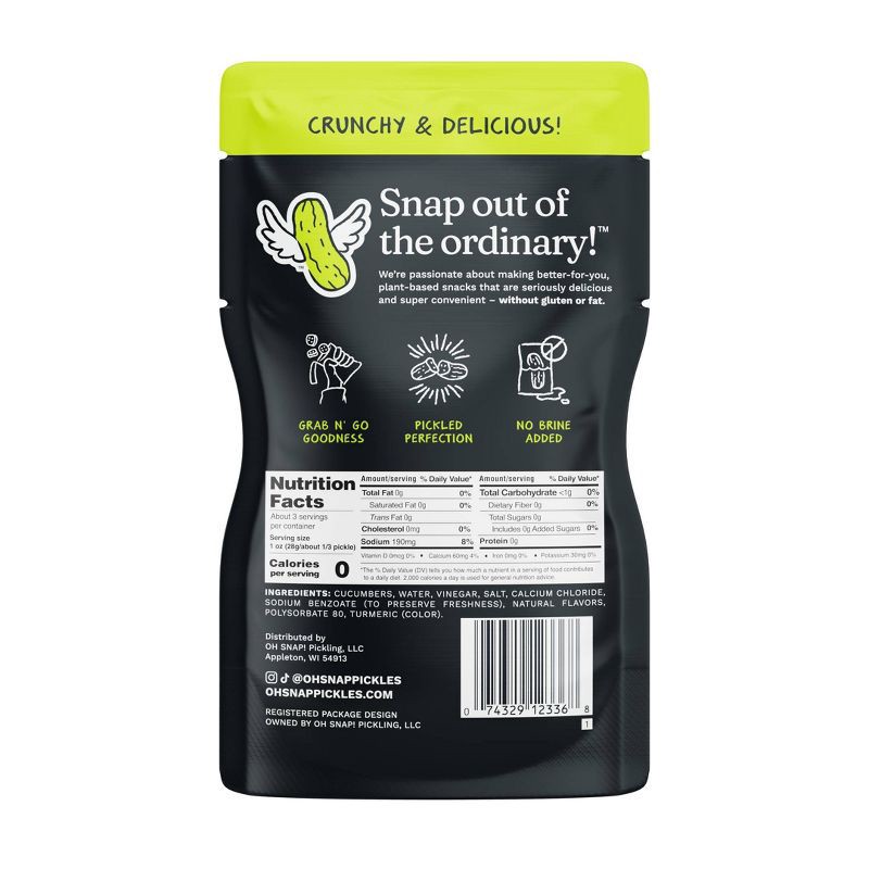 slide 2 of 6, OH SNAP! Gone Dilly Whole Kosher Dill Pickle - 3oz, 3 oz