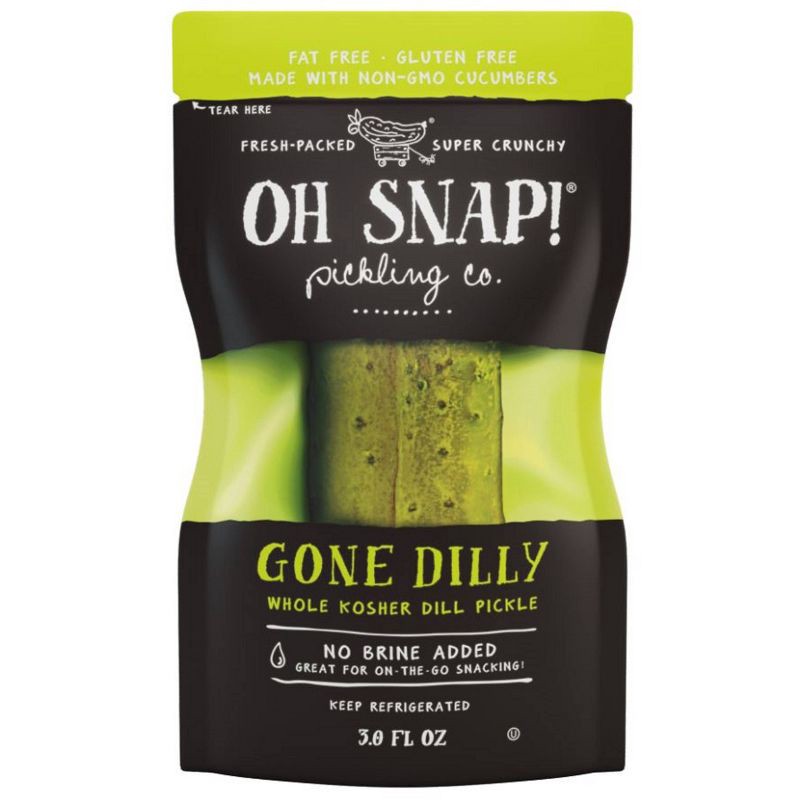 slide 1 of 6, OH SNAP! Gone Dilly Whole Kosher Dill Pickle - 3 fl oz, 3 fl oz