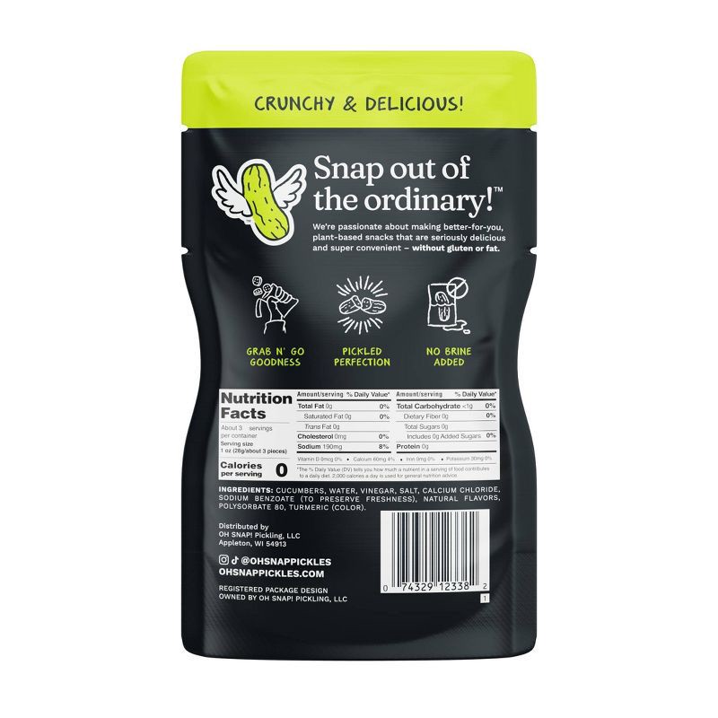 slide 2 of 8, OH SNAP! Dilly Bites Dill Pickle Snack Pack - 3.25oz, 3.25 oz