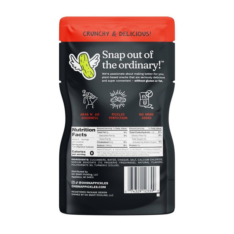 slide 2 of 7, OH SNAP! Hottie Bites Hot N' Spicy Pickle Snack Pack - 3.25oz, 3.25 oz