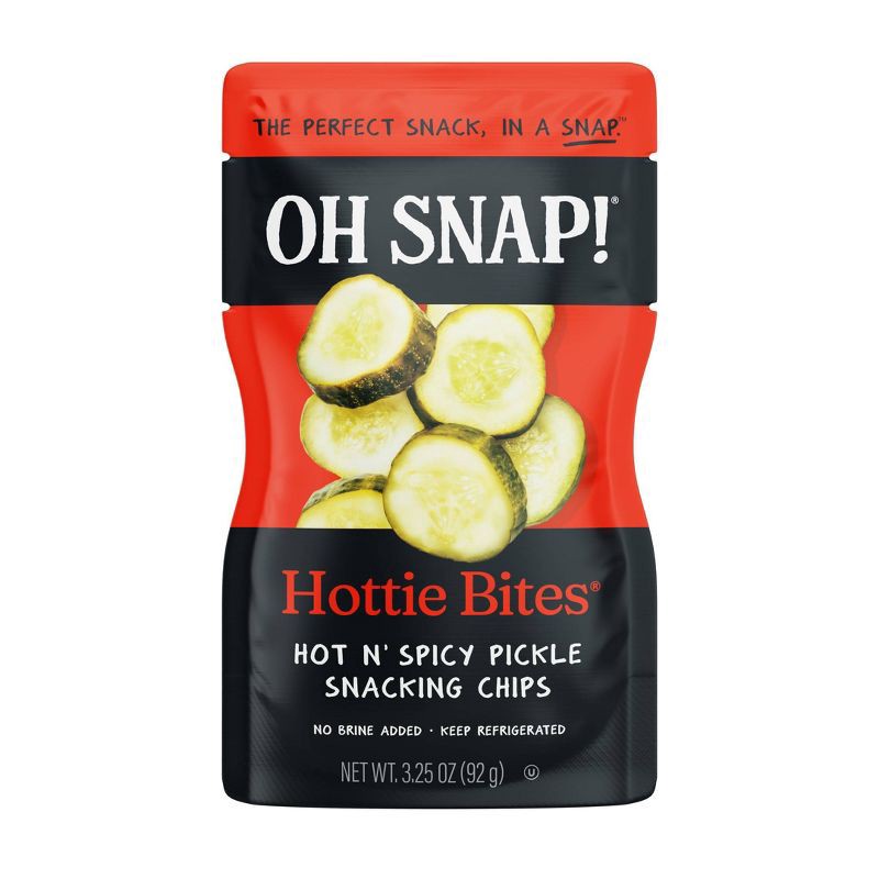 slide 1 of 7, OH SNAP! Hottie Bites Hot N' Spicy Pickle Snack Pack - 3.25oz, 3.25 oz
