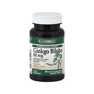 slide 1 of 1, Radiance Ginkgo Biloba Coated Tablets 60 mg, 60 ct