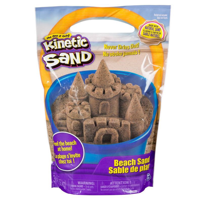 slide 1 of 6, Kinetic Sand Beach Sand 3lb, 3 lb