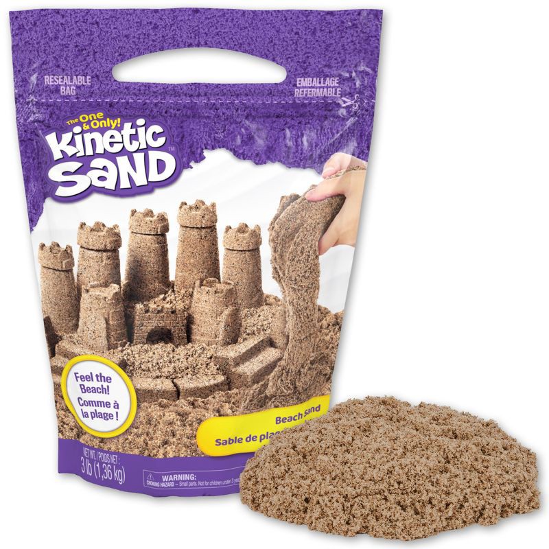 slide 1 of 7, Kinetic Sand Beach Sand 3lb, 3 lb