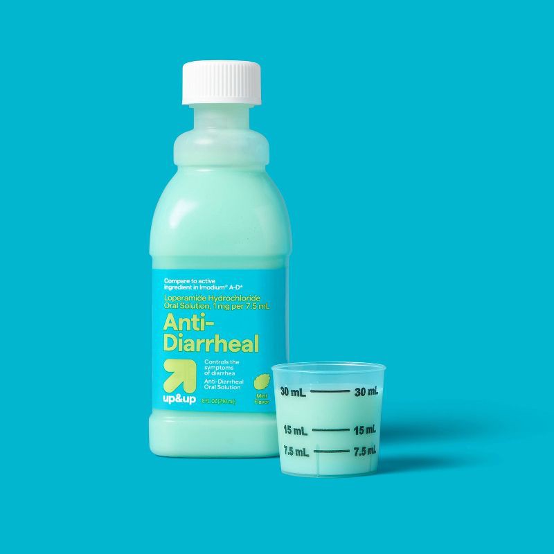 slide 2 of 4, Loperamide Anti-Diarrheal Suspension - Mint - 8 fl oz - up&up™, 8 fl oz