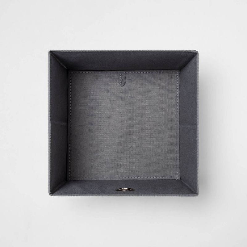 slide 3 of 3, 11" Fabric Cube Storage Bin Gray Pattern - Room Essentials™: Collapsible, for Books, Toys, Clothes, Organizer, 1 ct
