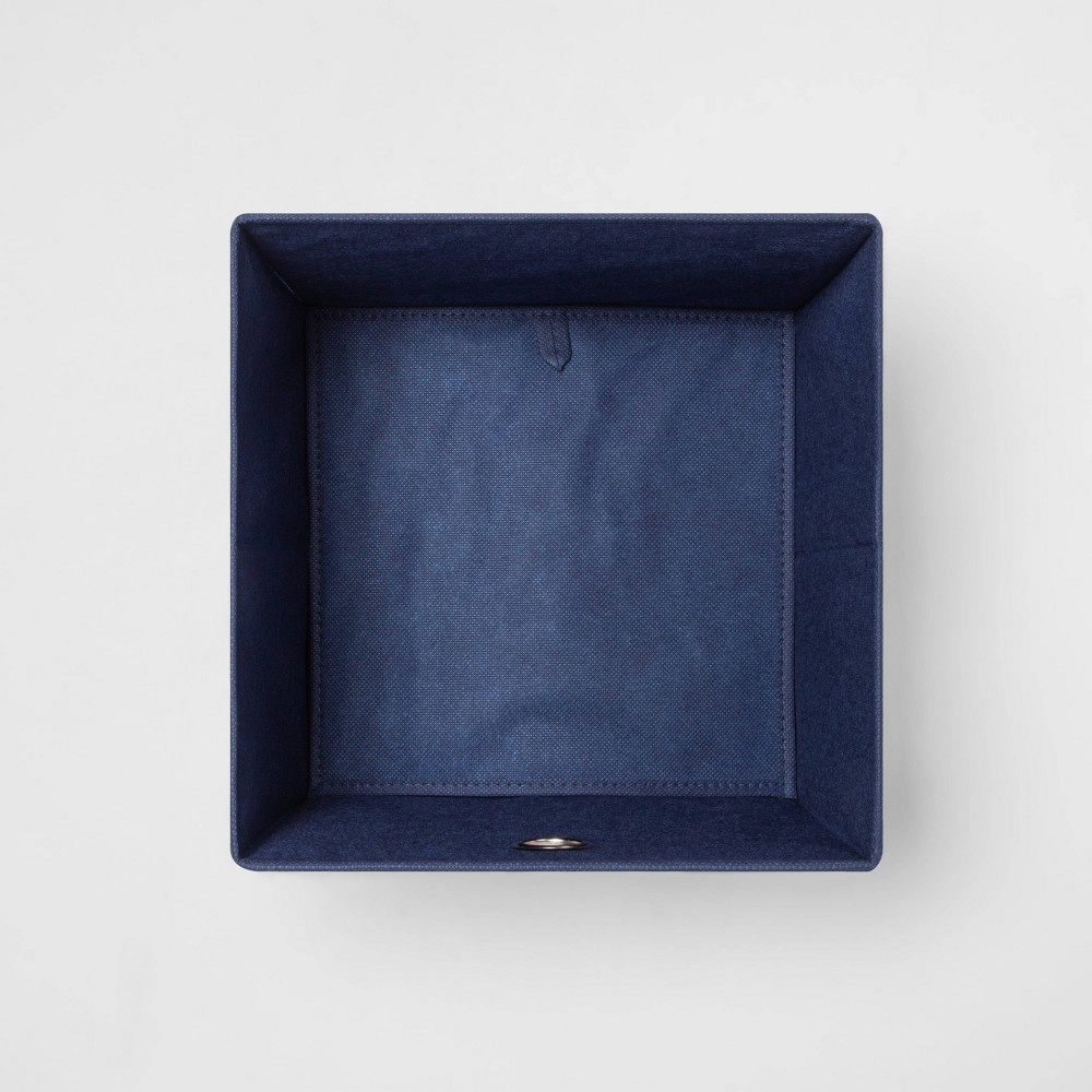 slide 2 of 3, 11" Fabric Cube Storage Bin Navy Stripe - Room Essentials, 1 ct