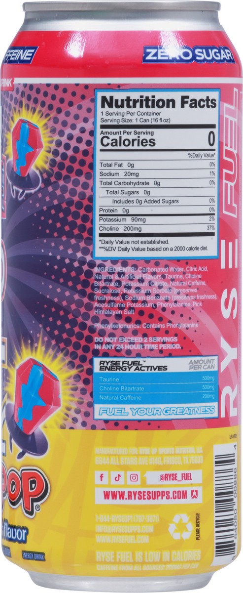 slide 9 of 12, RYSE Fuel Ring Pop Berry Blast Flavor Energy Drink 16 fl oz, 16 fl oz