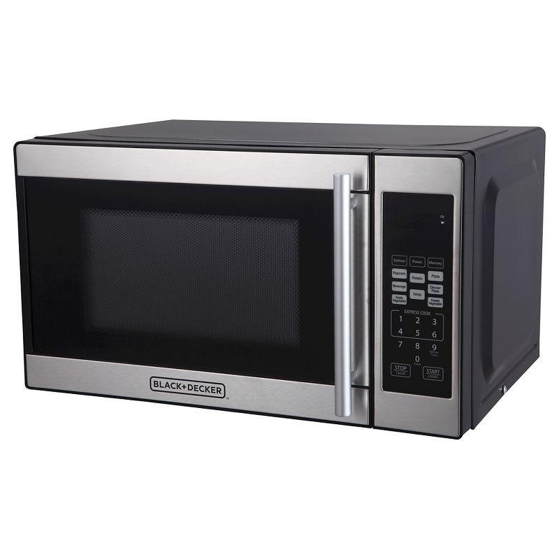 slide 1 of 4, BLACK+DECKER 0.7 cu ft 700W Microwave Oven - Black - EM720CPN-P, 1 ct