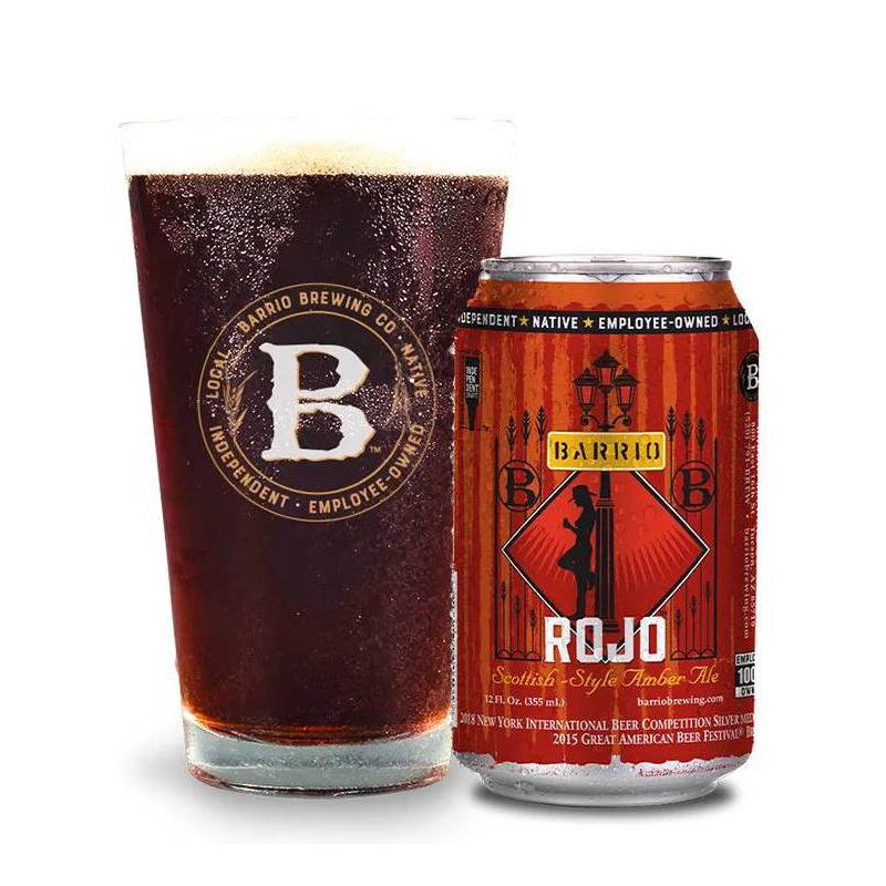 slide 1 of 1, Barrio Brewing Co. Barrio Rojo Scottish Style Amber Ale Beer - 6pk/12 fl oz Cans, 6 ct; 12 fl oz