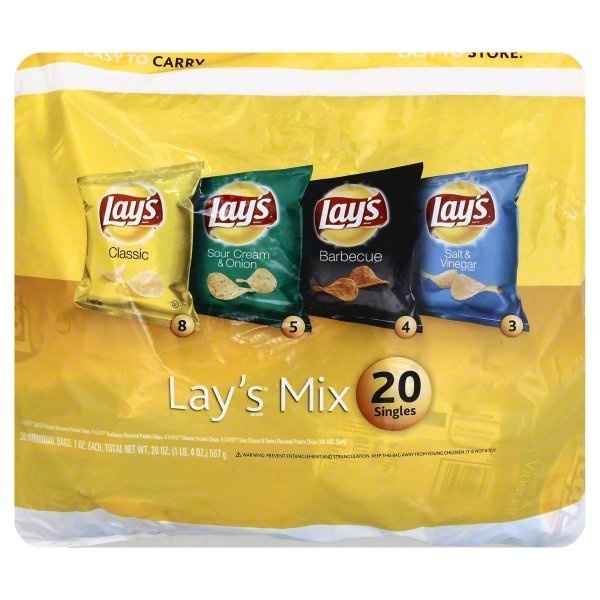 slide 1 of 1, Lay's Potato Chips Variety Pack, 20 ct