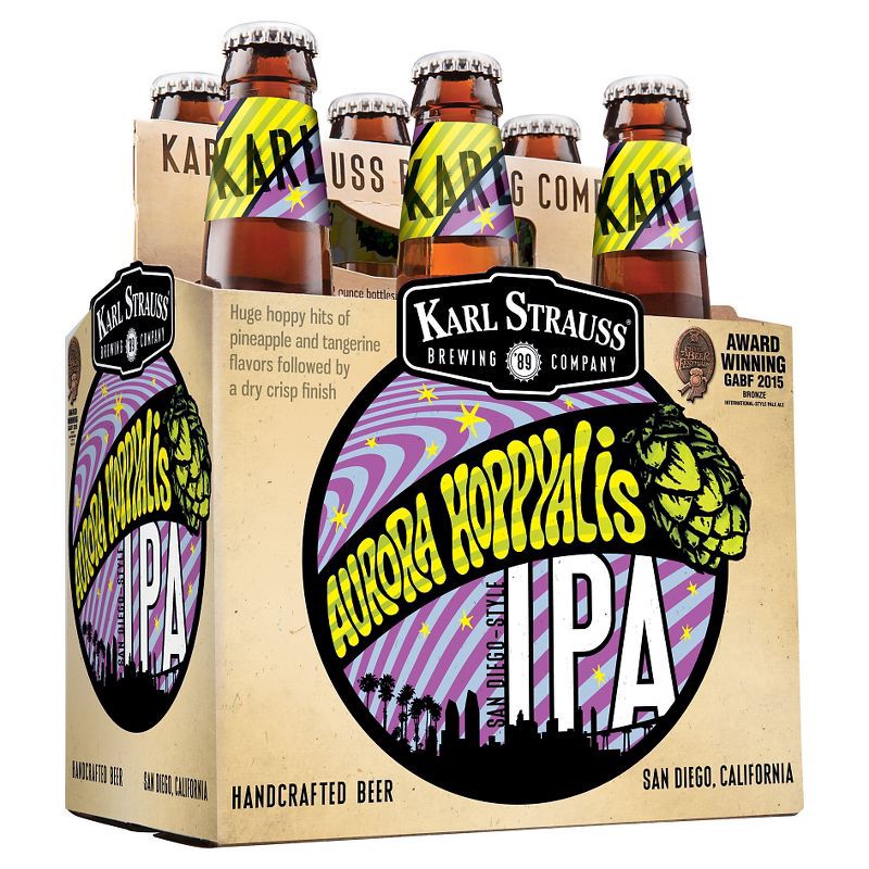 slide 1 of 1, Karl Strauss Brewing Company Karl Strauss Aurora Hoppyalis IPA Beer - 6pk/12 fl oz Bottles, 6 ct; 12 fl oz