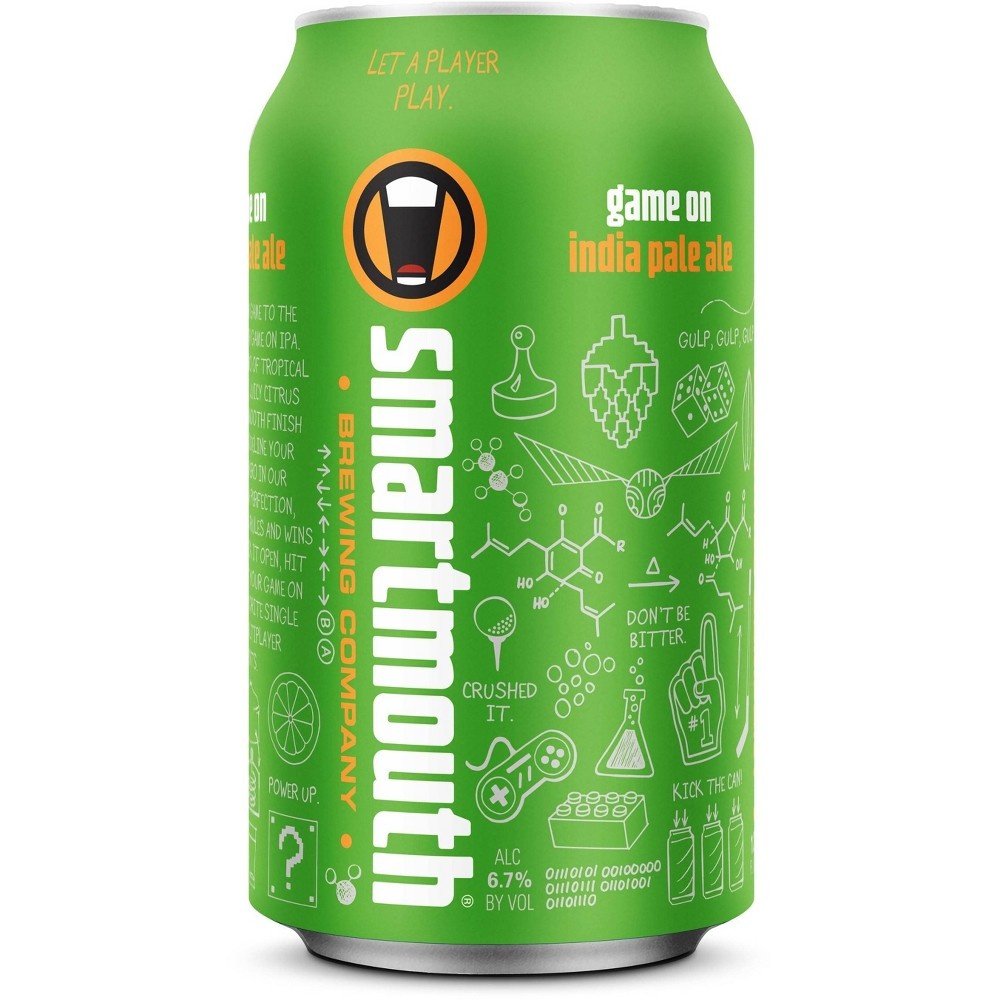 slide 2 of 2, Smartmouth Brewing Company Smartmouth Game On IPA Beer - 6pk/12 fl oz Cans, 6 ct; 12 fl oz