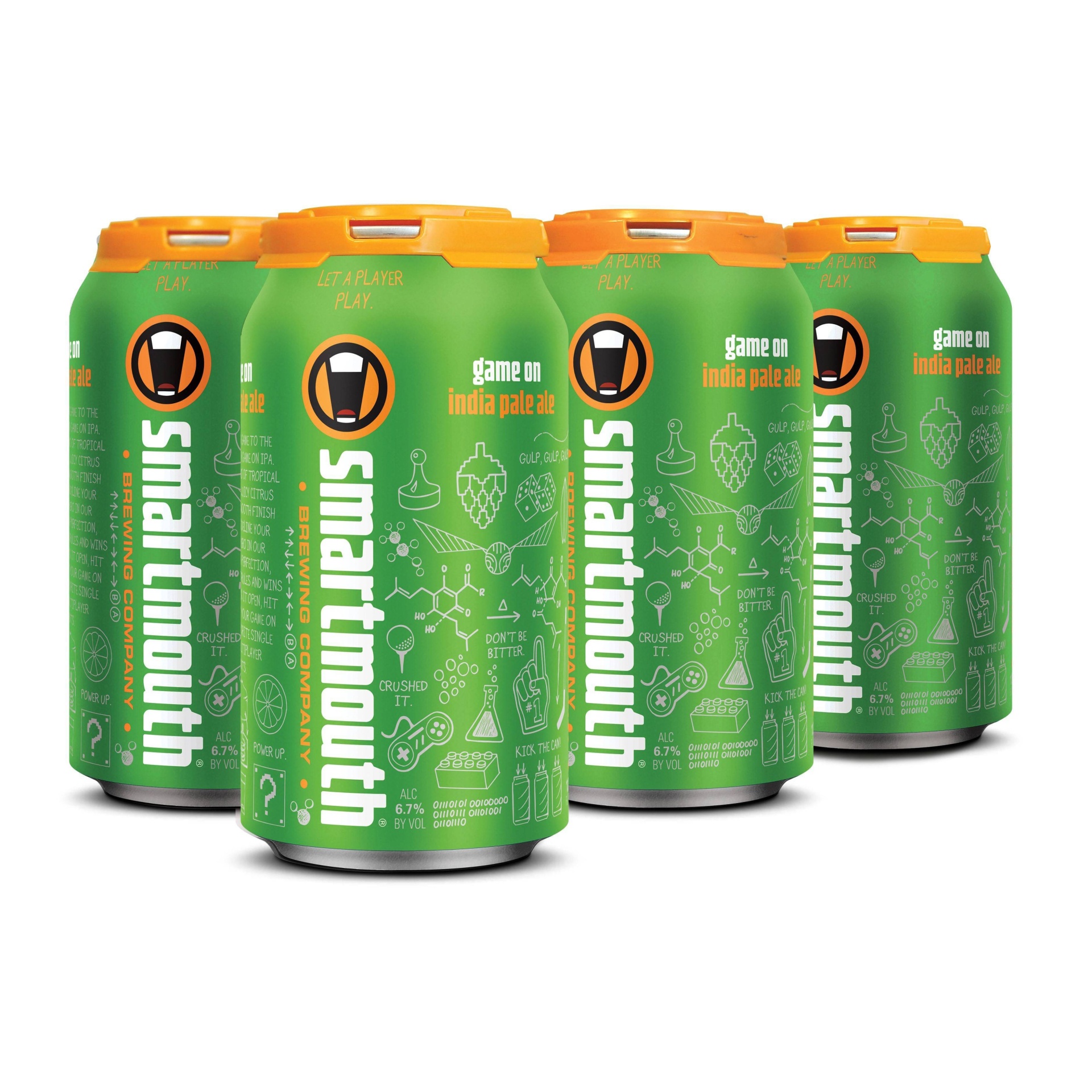 slide 1 of 2, Smartmouth Brewing Company Smartmouth Game On IPA Beer - 6pk/12 fl oz Cans, 6 ct; 12 fl oz