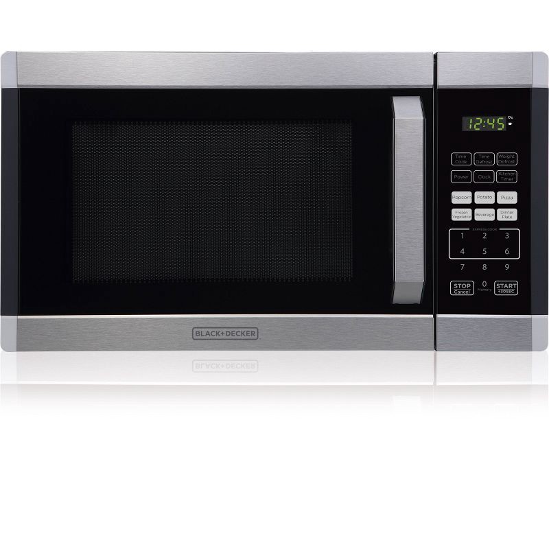 slide 2 of 6, BLACK+DECKER 0.9 cu ft 900W Microwave Oven - Stainless Steel, 1 ct