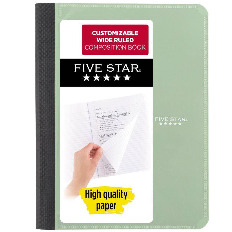 slide 2 of 13, Five Star Customizable Cover Wide Ruled Composition Notebook (Colors May Vary), 1 ct