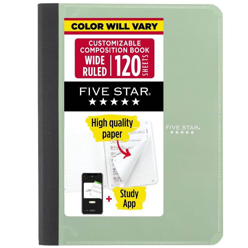 slide 1 of 13, Five Star Customizable Cover Wide Ruled Composition Notebook, 1 ct