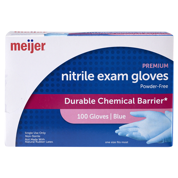 slide 1 of 2, Meijer Nitrile Exam Gloves, 100 ct