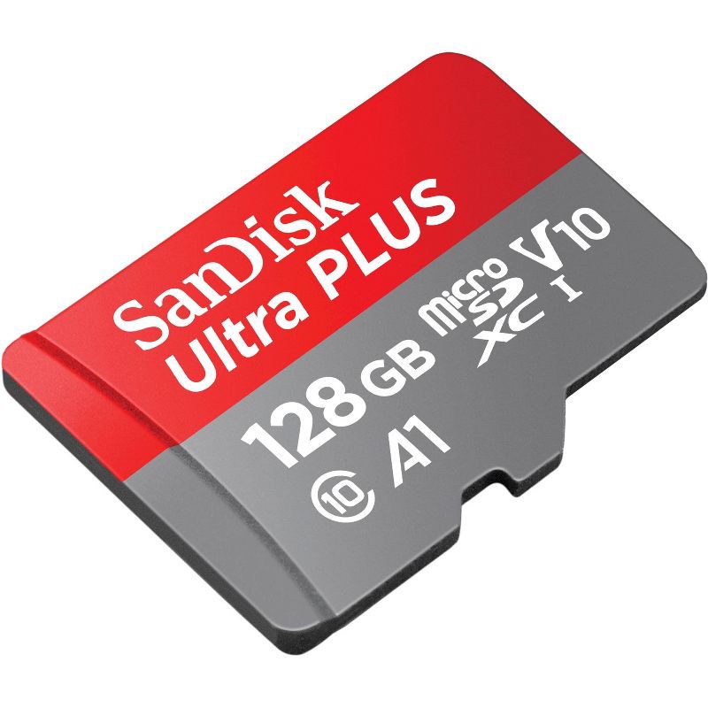 slide 2 of 4, SanDisk Ultra PLUS 128GB microSD Memory Card, 1 ct