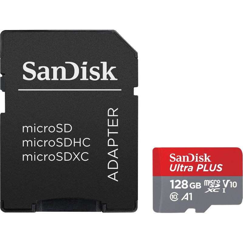 slide 4 of 4, SanDisk Ultra PLUS 128GB microSD Memory Card, 1 ct