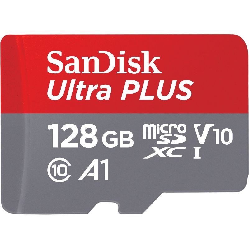slide 1 of 4, SanDisk Ultra PLUS 128GB microSD Memory Card, 1 ct