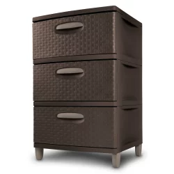 Sterilite 3-Drawer Woven Storage Unit - Espresso