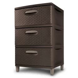 Sterilite 3-Drawer Woven Storage Unit - Espresso
