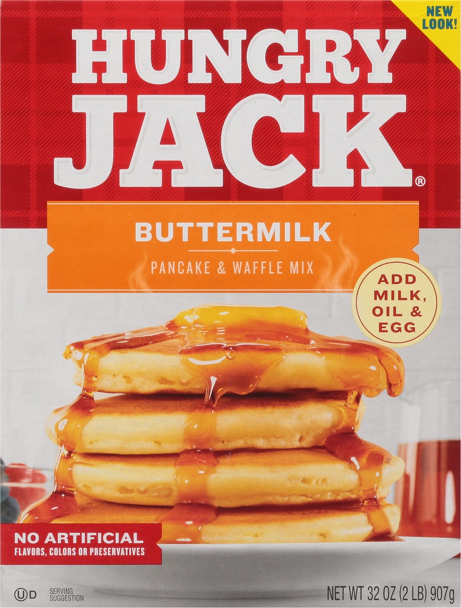 slide 4 of 9, Hungry Jack Buttermilk Pancake Mix and Waffle Mix, 32 Oz Box, 32 oz