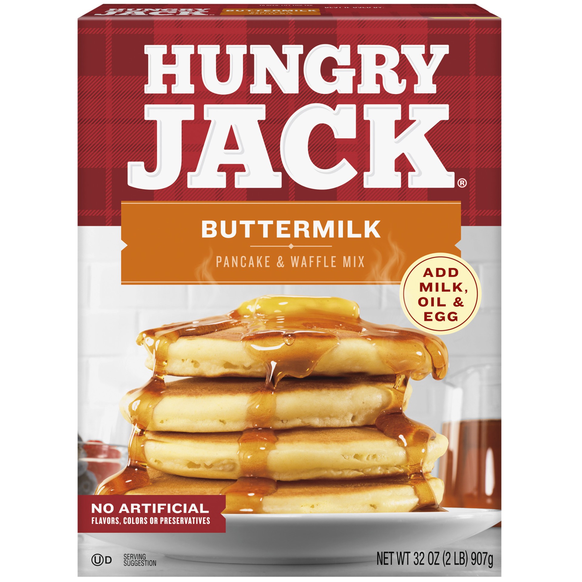 slide 1 of 9, Hungry Jack Buttermilk Pancake Mix and Waffle Mix, 32 Oz Box, 32 oz