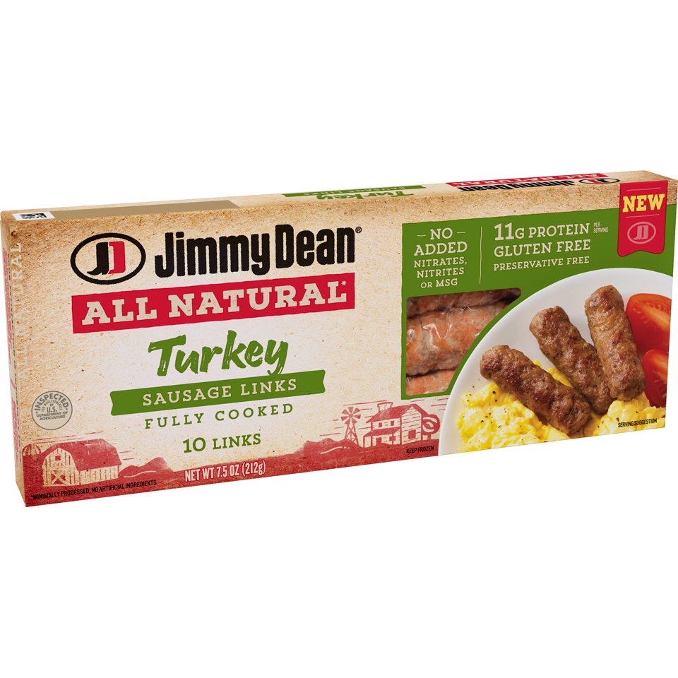 slide 6 of 6, Jimmy Dean, All Natural Fully Cooked Turkey Links, 7.5 oz