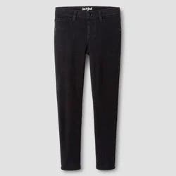 Girls' Mid-Rise Soft Knit Jeggings - Cat & Jack™ Black XS: Cotton Blend, Adjustable Waistband, Faux Pocket, Ankle Length