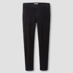 Girls' Mid-Rise Soft Knit Jeggings - Cat & Jack™ Black L: Cotton Blend, Adjustable Waistband, Faux Pocket, Ankle Length