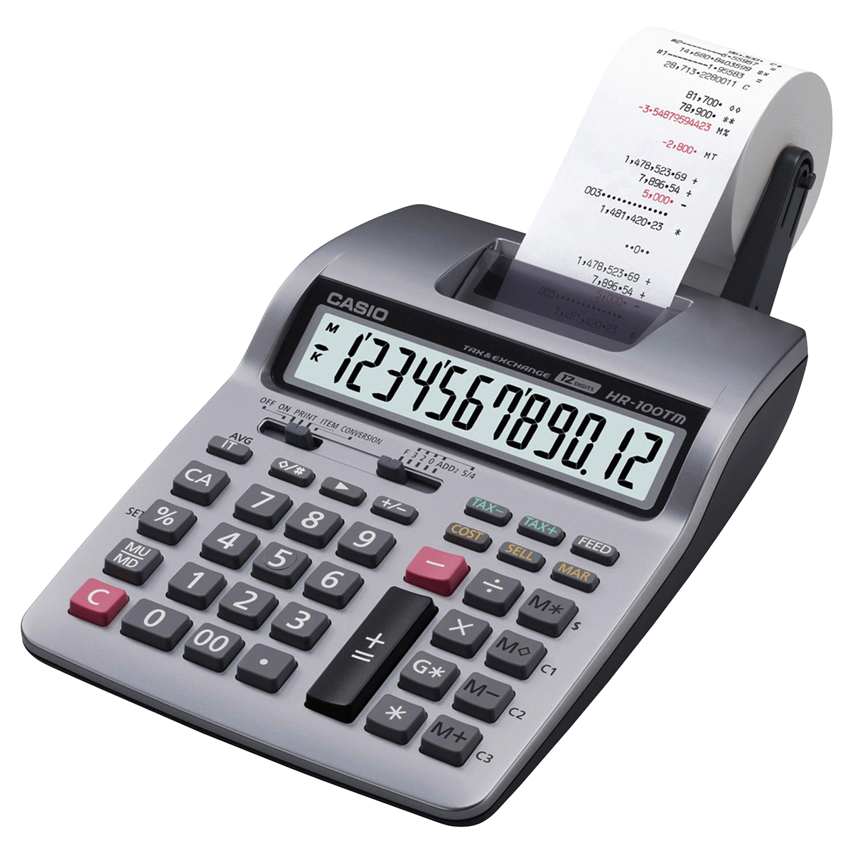 slide 2 of 2, Casio Printing Calculator - Silver (HR100TM), 1 ct