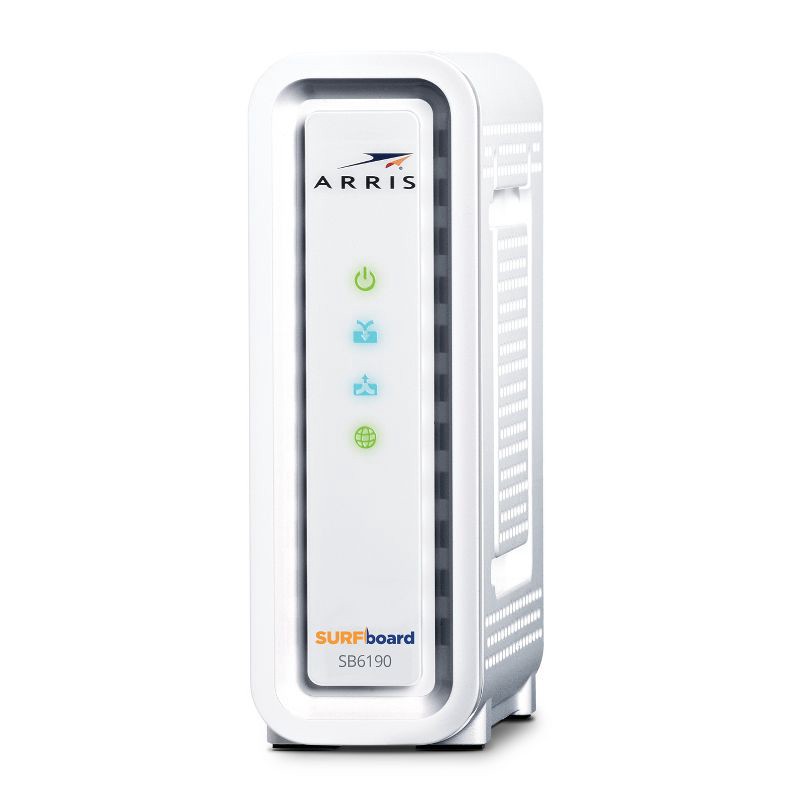slide 3 of 6, ARRIS SURFboard 32x8 DOCSIS 3.0 Cable Modem, Model SB6190 (White), 1 ct