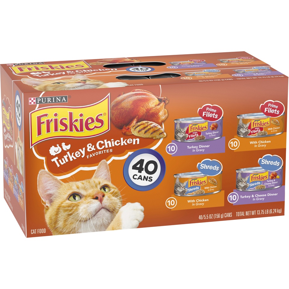 slide 2 of 9, Purina Friskies Turkey & Chicken Favorites Wet Cat Food Variety Pack, 5.5 oz