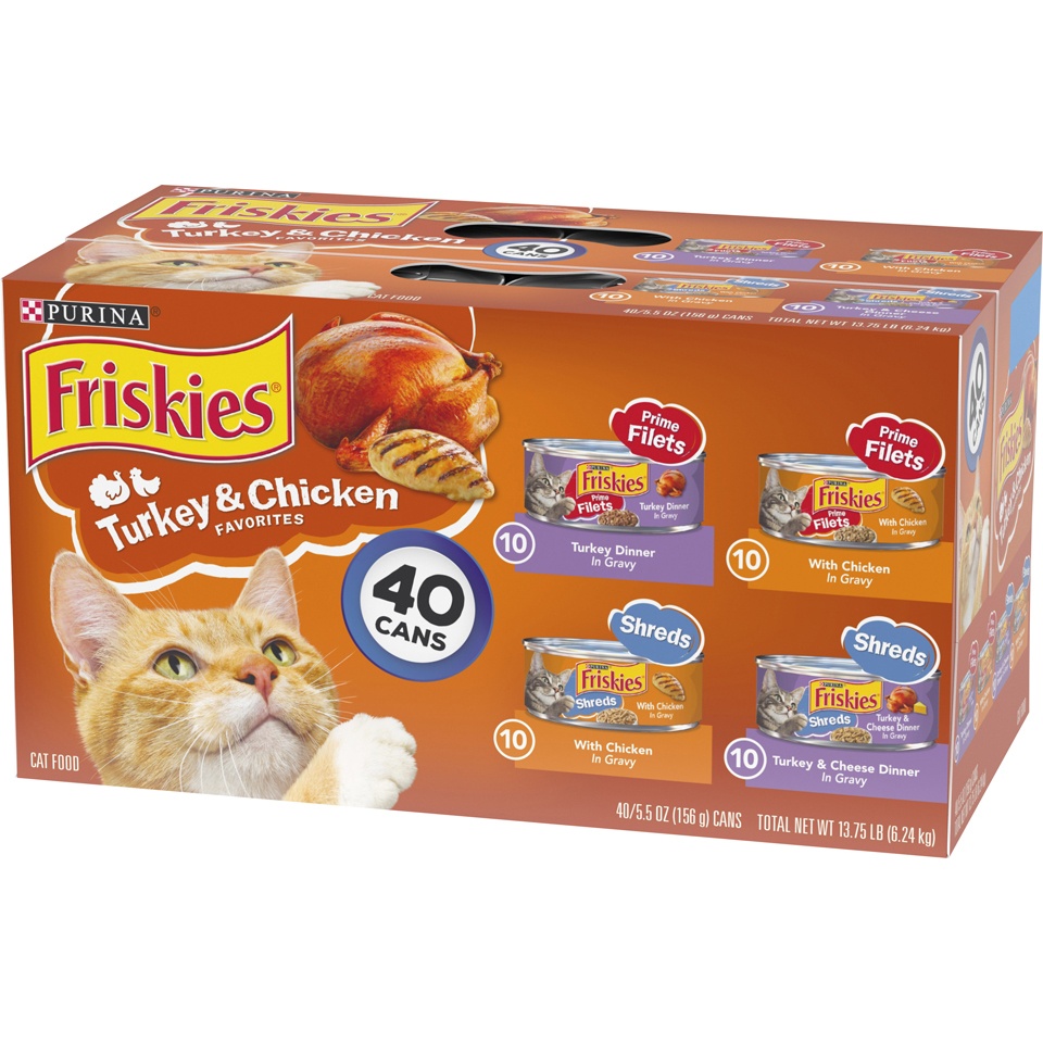 slide 3 of 9, Purina Friskies Turkey & Chicken Favorites Wet Cat Food Variety Pack, 5.5 oz