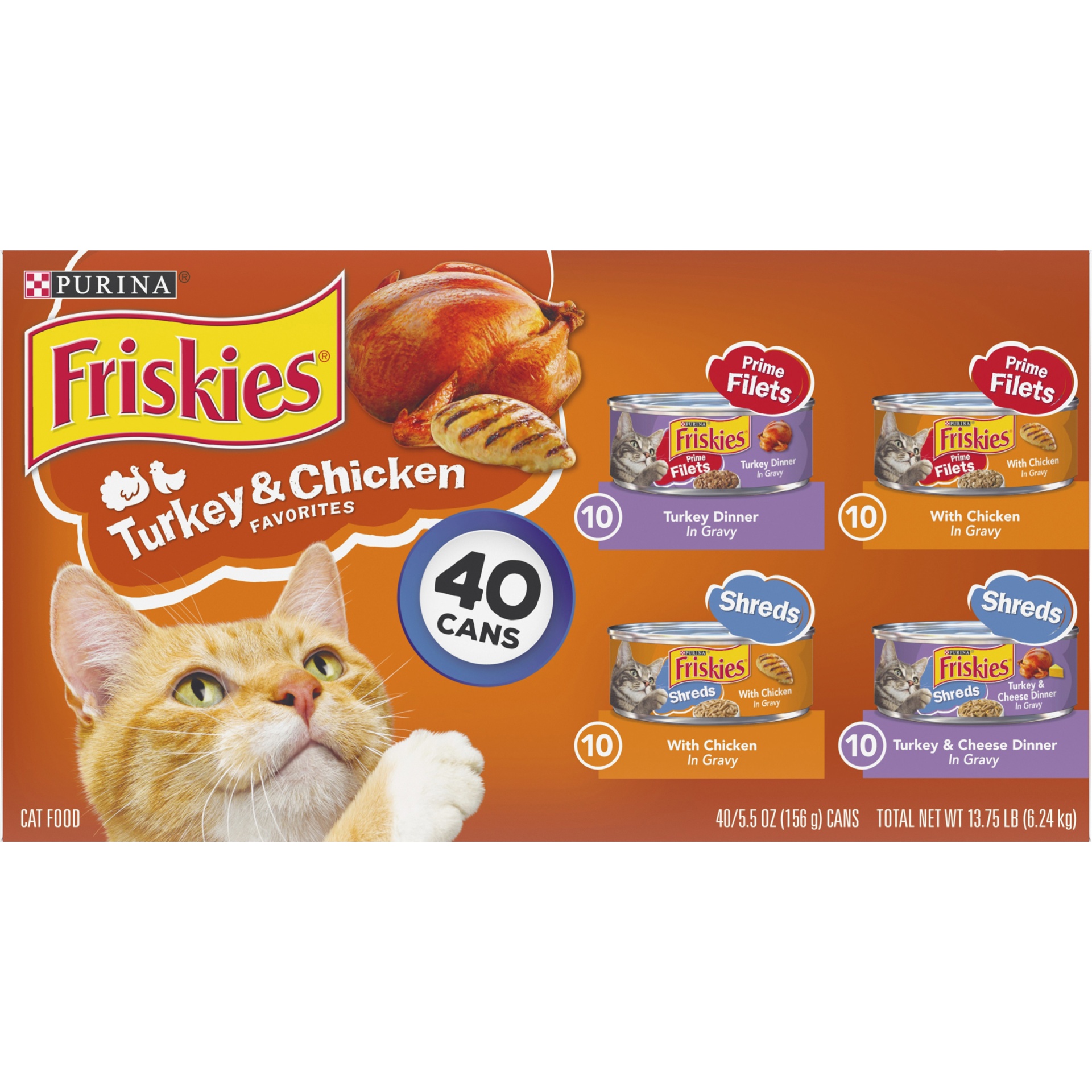 slide 6 of 9, Purina Friskies Turkey & Chicken Favorites Wet Cat Food Variety Pack, 5.5 oz