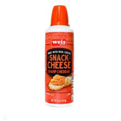 Weis Quality Sharp Cheddar Cheese Topper Pasteurized Cheese Snack - 8 oz