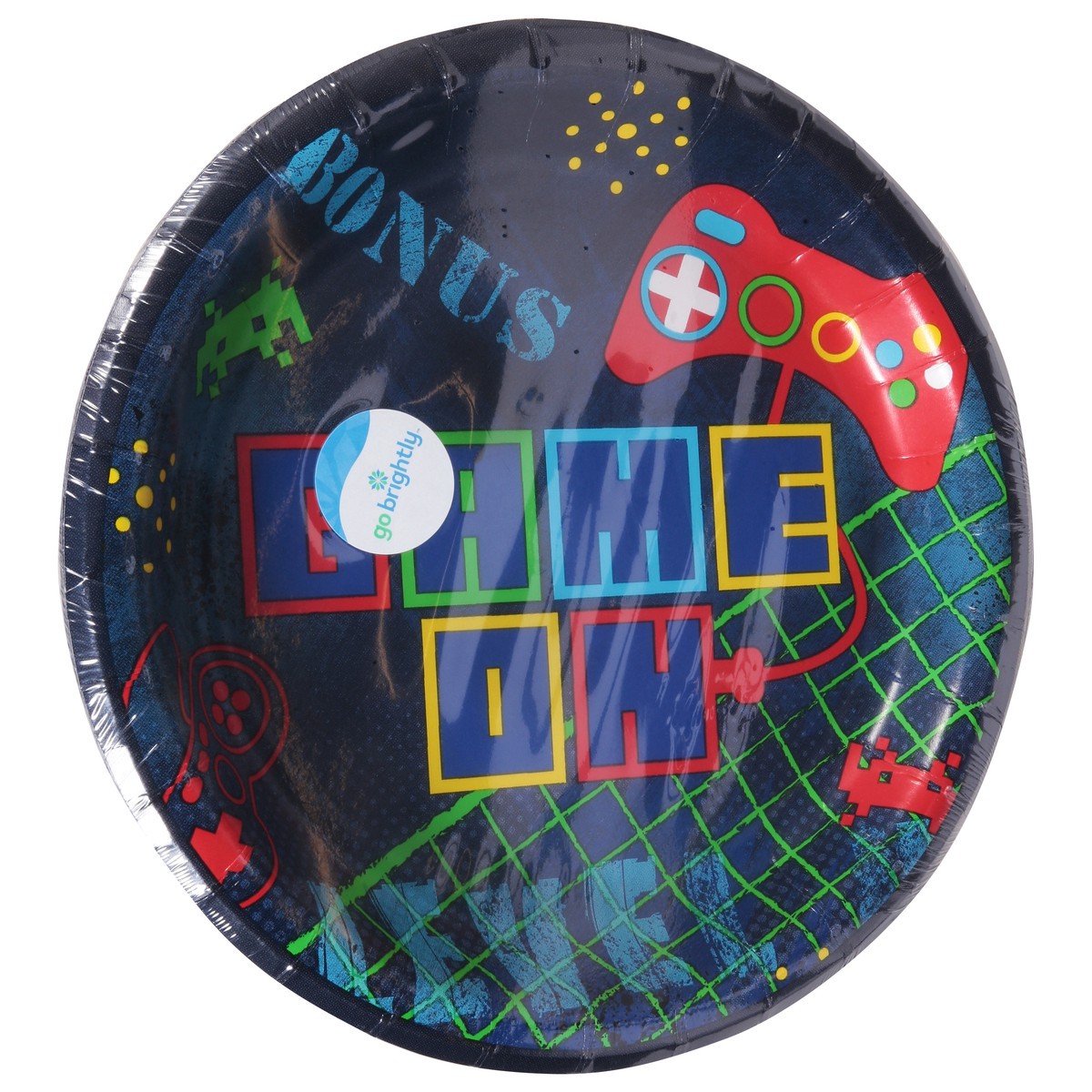 slide 3 of 11, Go Brightly 8.5 Inch Game on Party Plates 8 ea, 8 ct
