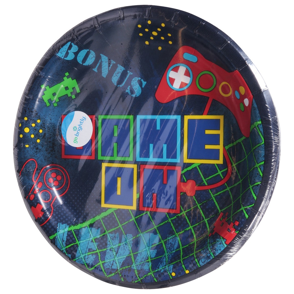 slide 4 of 11, Go Brightly 8.5 Inch Game on Party Plates 8 ea, 8 ct
