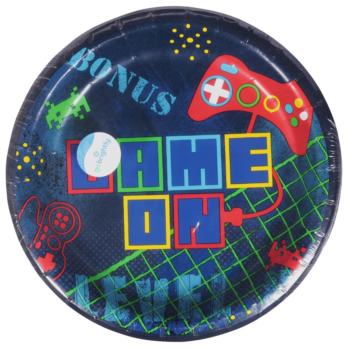 slide 5 of 11, Go Brightly 8.5 Inch Game on Party Plates 8 ea, 8 ct