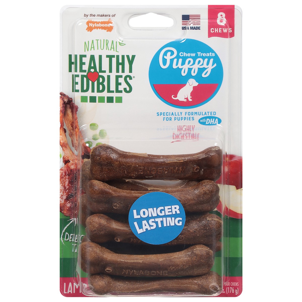 slide 8 of 10, Healthy Edibles Lamb & Apple Flavor Dog Treats 8 ea, 8 ct