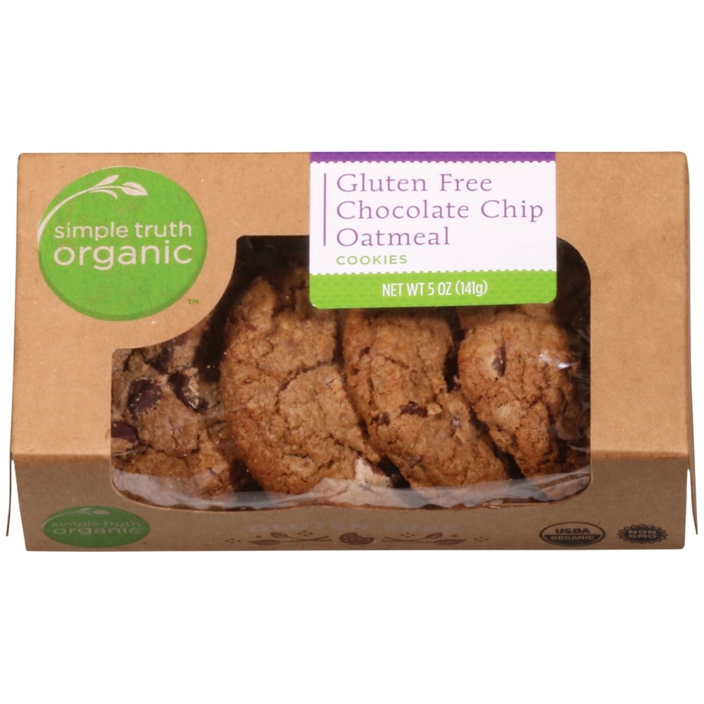 slide 1 of 1, Simple Truth Organic Gluten Free Chocolate Chip Oatmeal Cookies, 5 oz