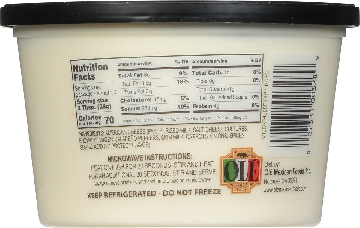 slide 7 of 9, Ole Mild Cheese Dip 16 oz, 16 oz