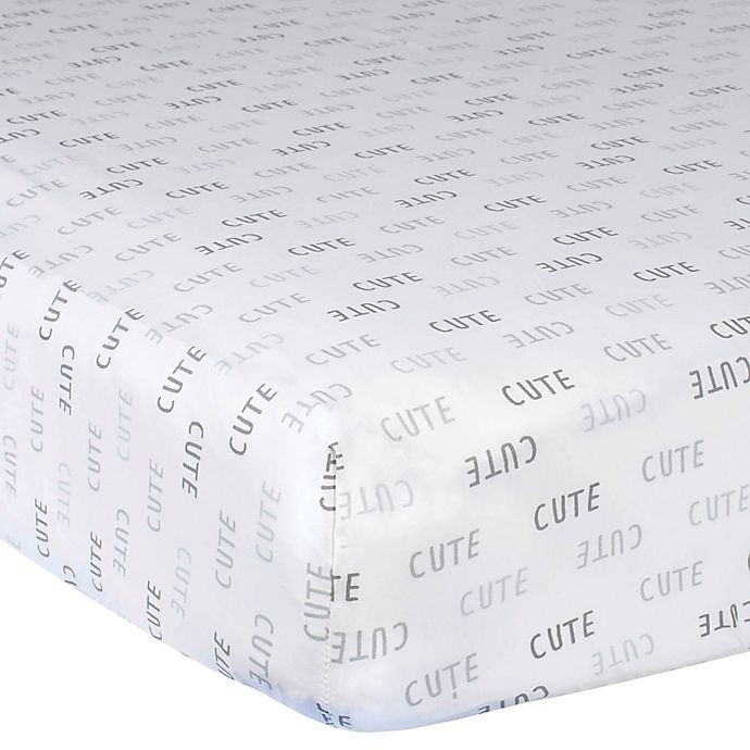 slide 1 of 2, Gerber Lamb Cotton Cute'' Fitted Crib Sheet - Grey'', 1 ct