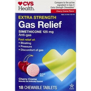 slide 1 of 1, CVS Health Extra Strength Gas Relief, Cherry Crâ¿Me, 18 Ct, 1 ct