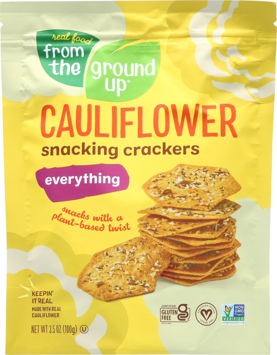 slide 5 of 14, Real Food From the Ground Up Everything Cauliflower Everything Snacking Crackers 3.5 oz, 1 ct